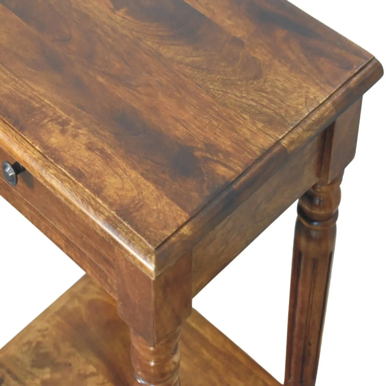 Turned Legs Chestnut Side Table