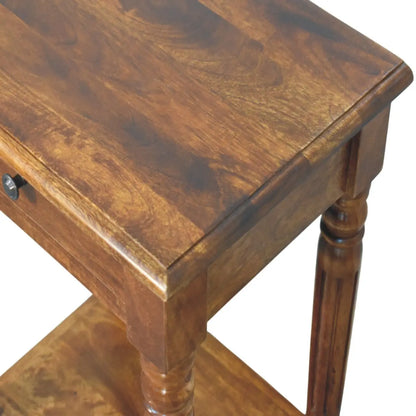 Turned Legs Chestnut Side Table