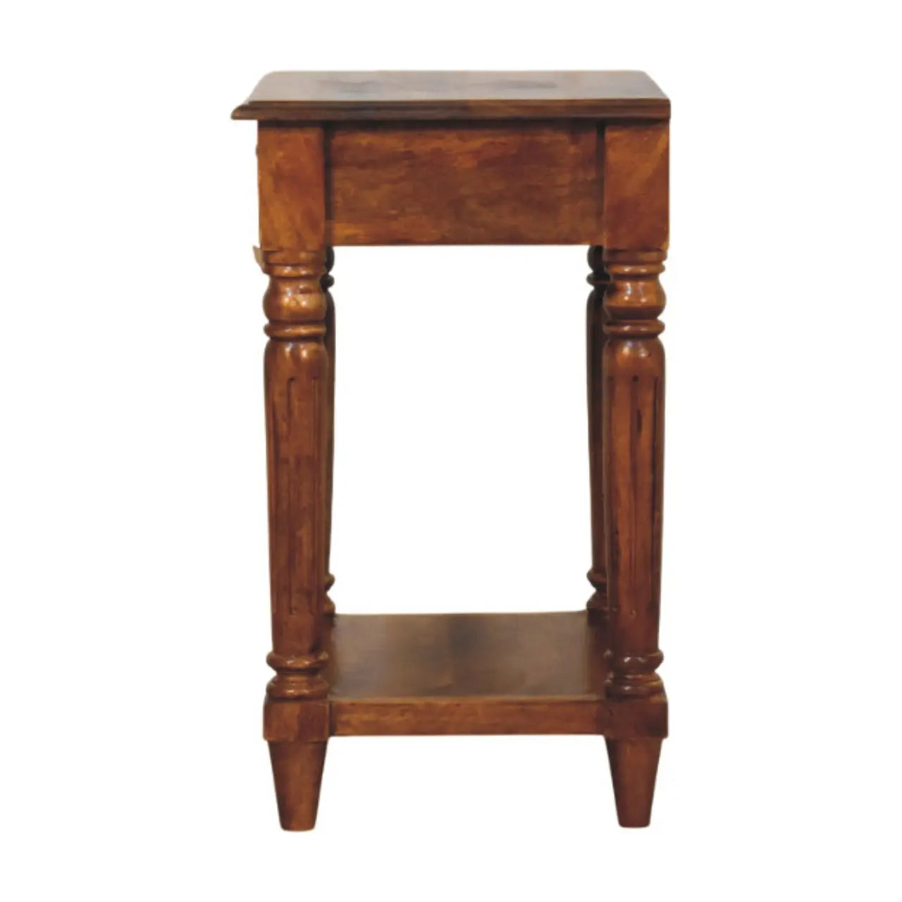 Turned Legs Chestnut Side Table