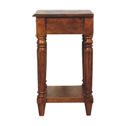Turned Legs Chestnut Side Table