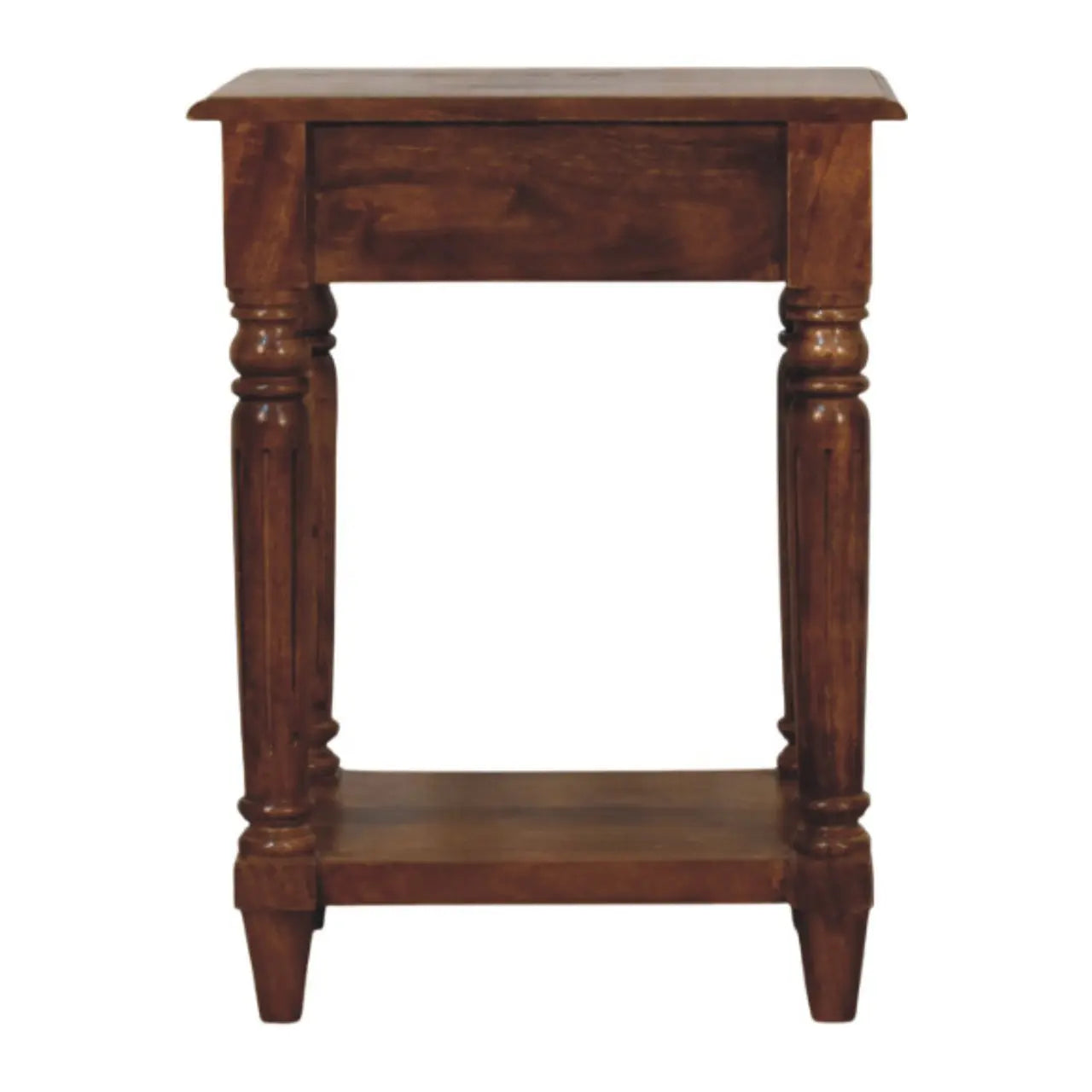Turned Legs Chestnut Side Table