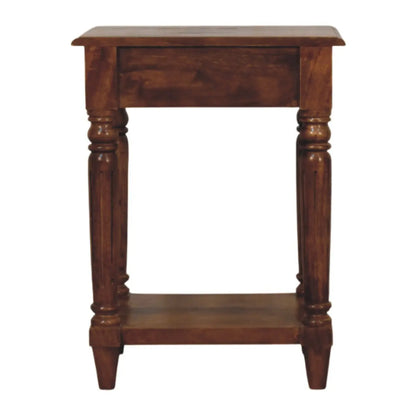 Turned Legs Chestnut Side Table