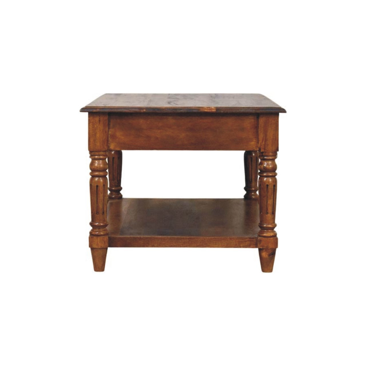 Turned Legs Chestnut 2 Drawer Coffee Table