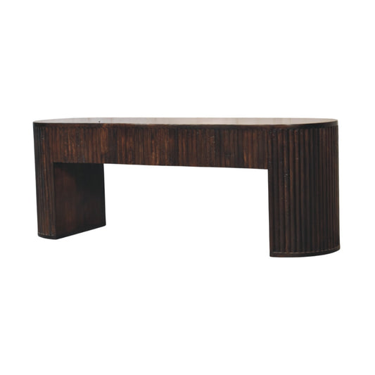 Velvet Mocha Fluted Bench