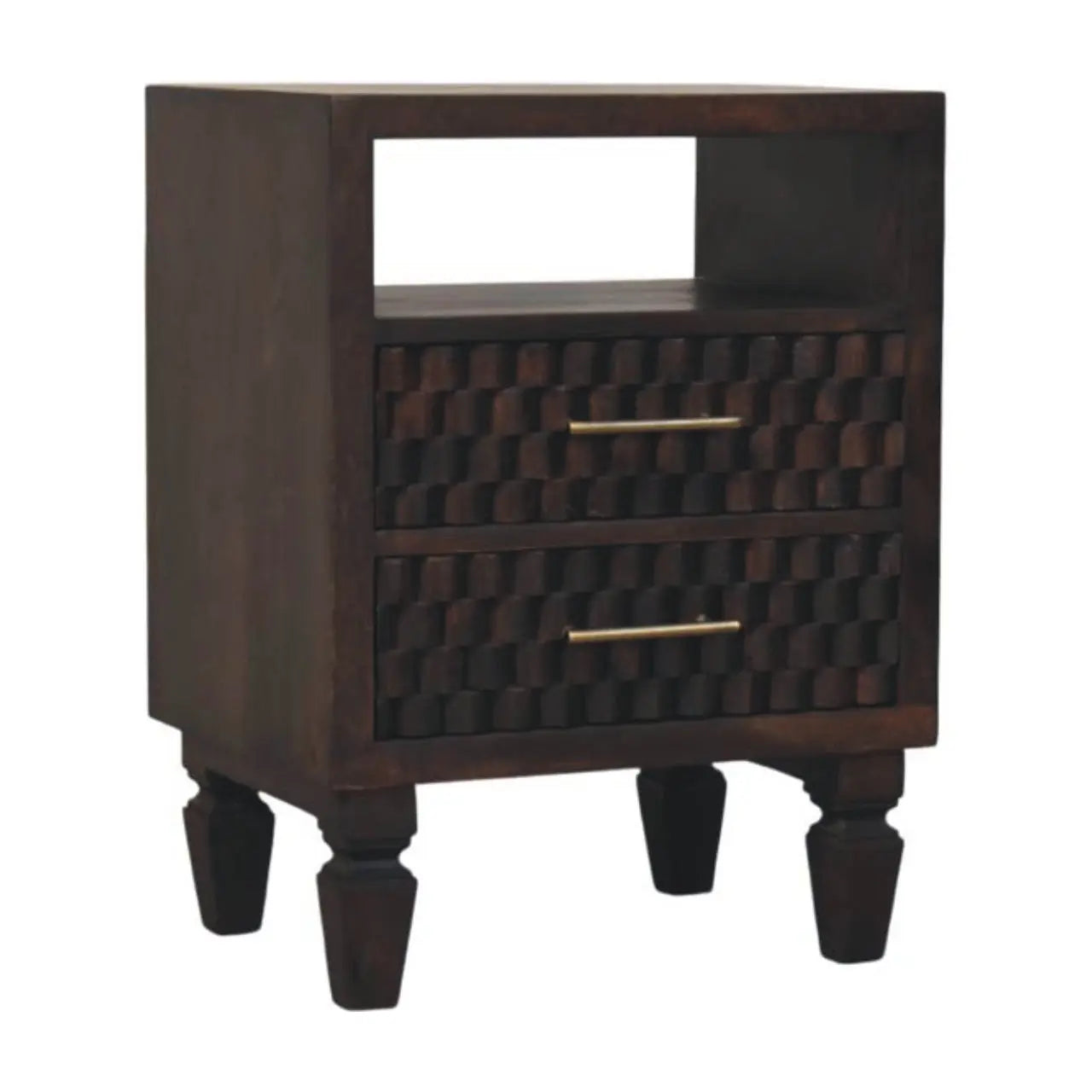 Cadiz Carved Bedside Table   BlissVeranda