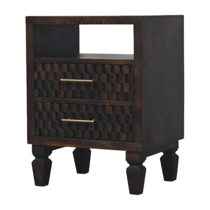 Cadiz Carved Bedside Table   BlissVeranda