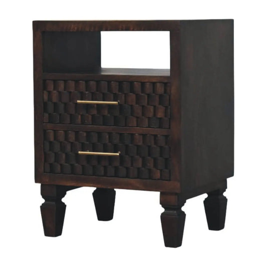 Cadiz Carved Bedside Table   BlissVeranda