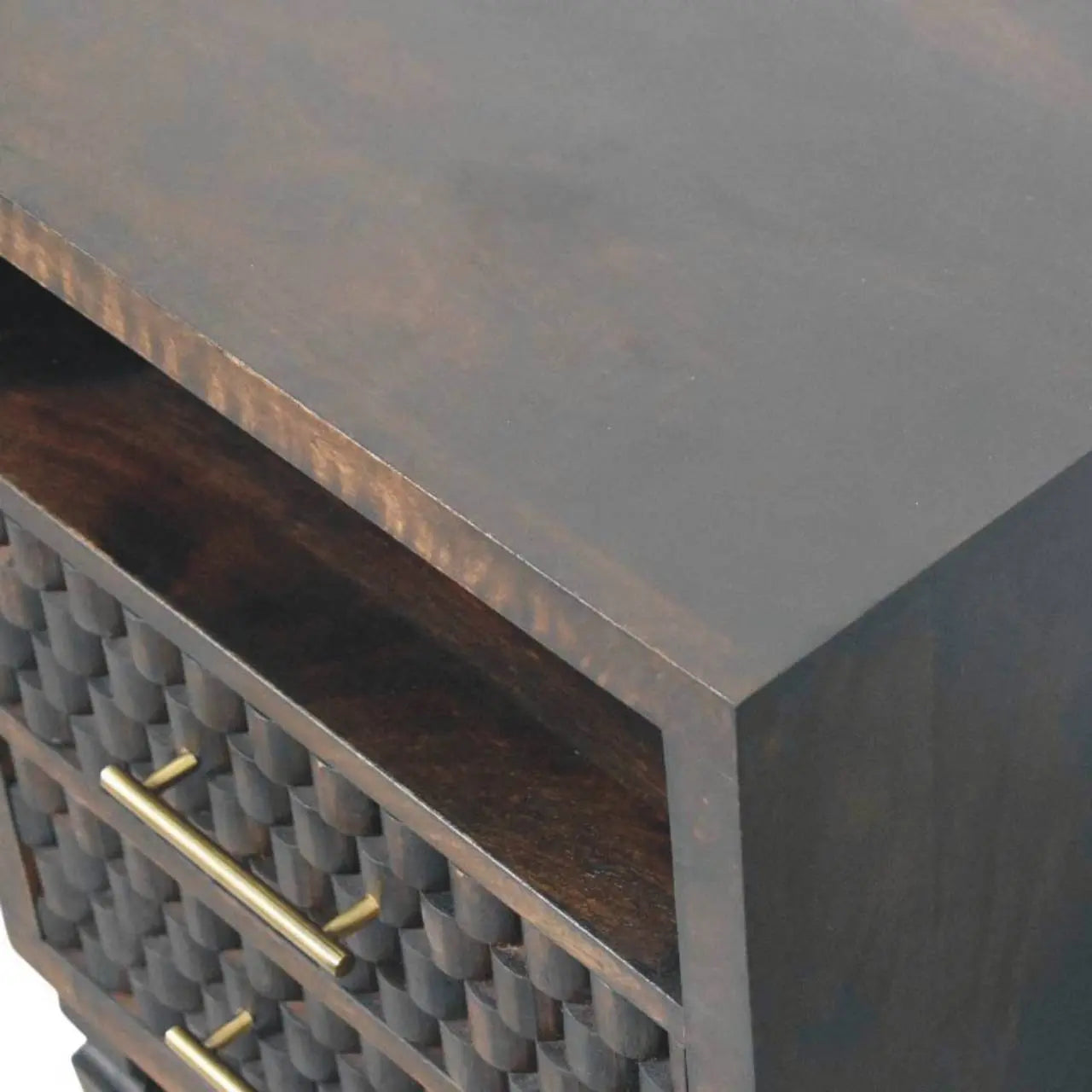 Cadiz Carved Bedside Table   BlissVeranda