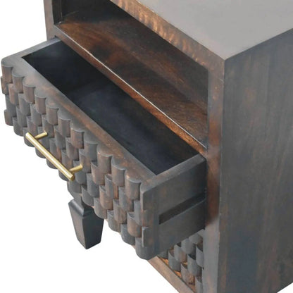 Cadiz Carved Bedside Table   BlissVeranda