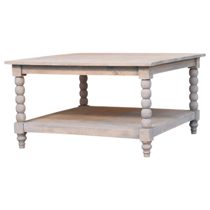 Spindle Acid Wash Coffee Table   BlissVeranda