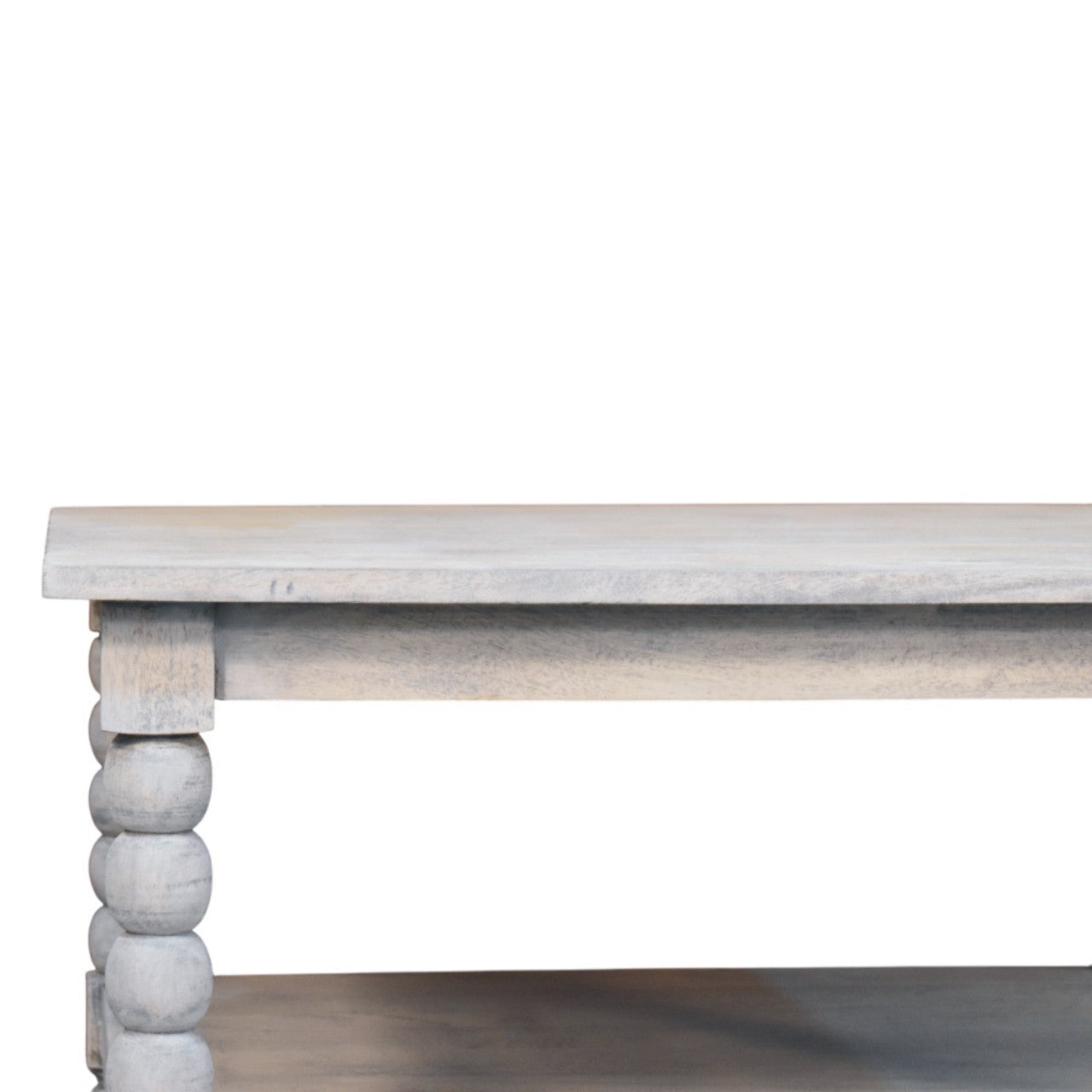 Spindle Acid Wash Coffee Table   BlissVeranda