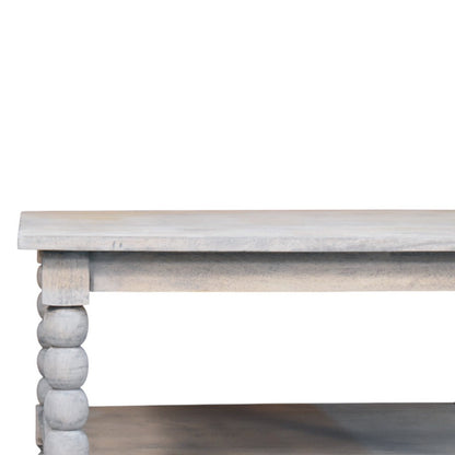 Spindle Acid Wash Coffee Table   BlissVeranda