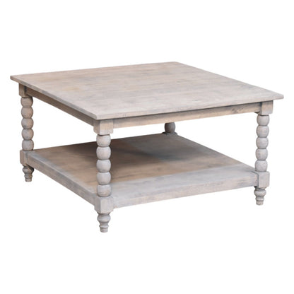 Spindle Acid Wash Coffee Table   BlissVeranda