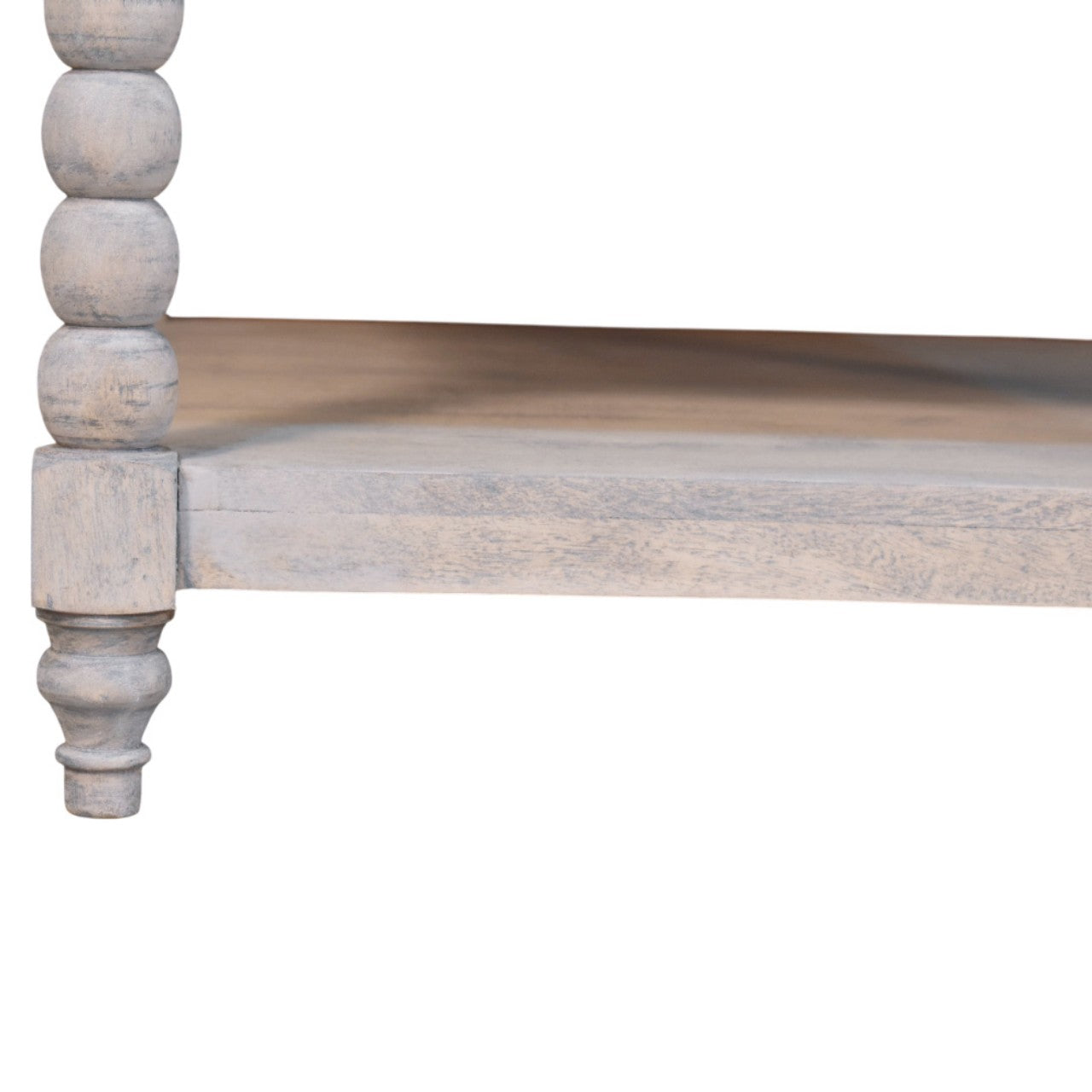 Spindle Acid Wash Coffee Table   BlissVeranda
