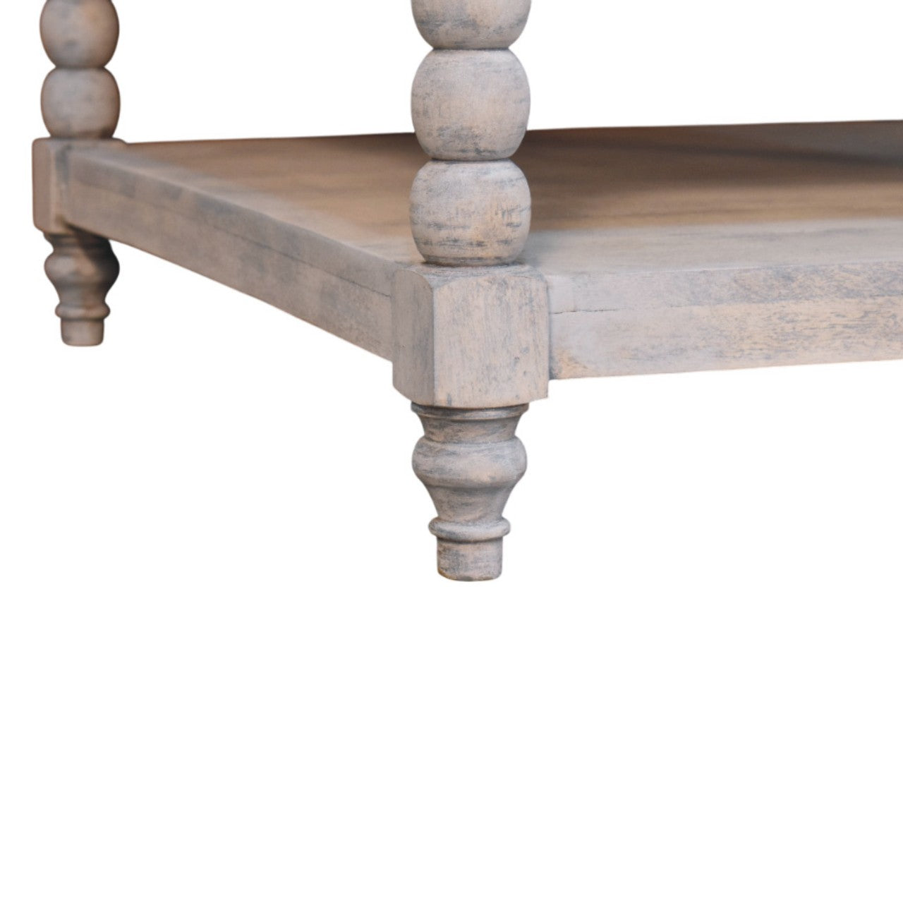 Spindle Acid Wash Coffee Table   BlissVeranda