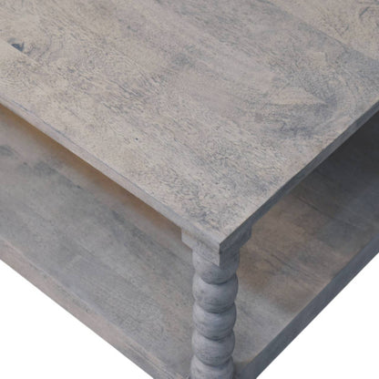 Spindle Acid Wash Coffee Table   BlissVeranda