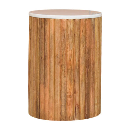 Fluted Marble Side Table