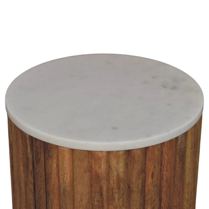 Fluted Marble Side Table