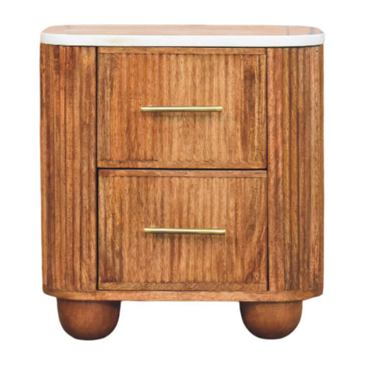 Aurora Marble Bedside   BlissVeranda