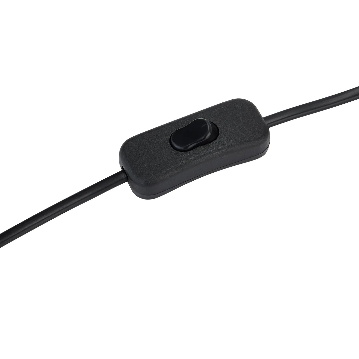 Black cable tie with a switch on a white background