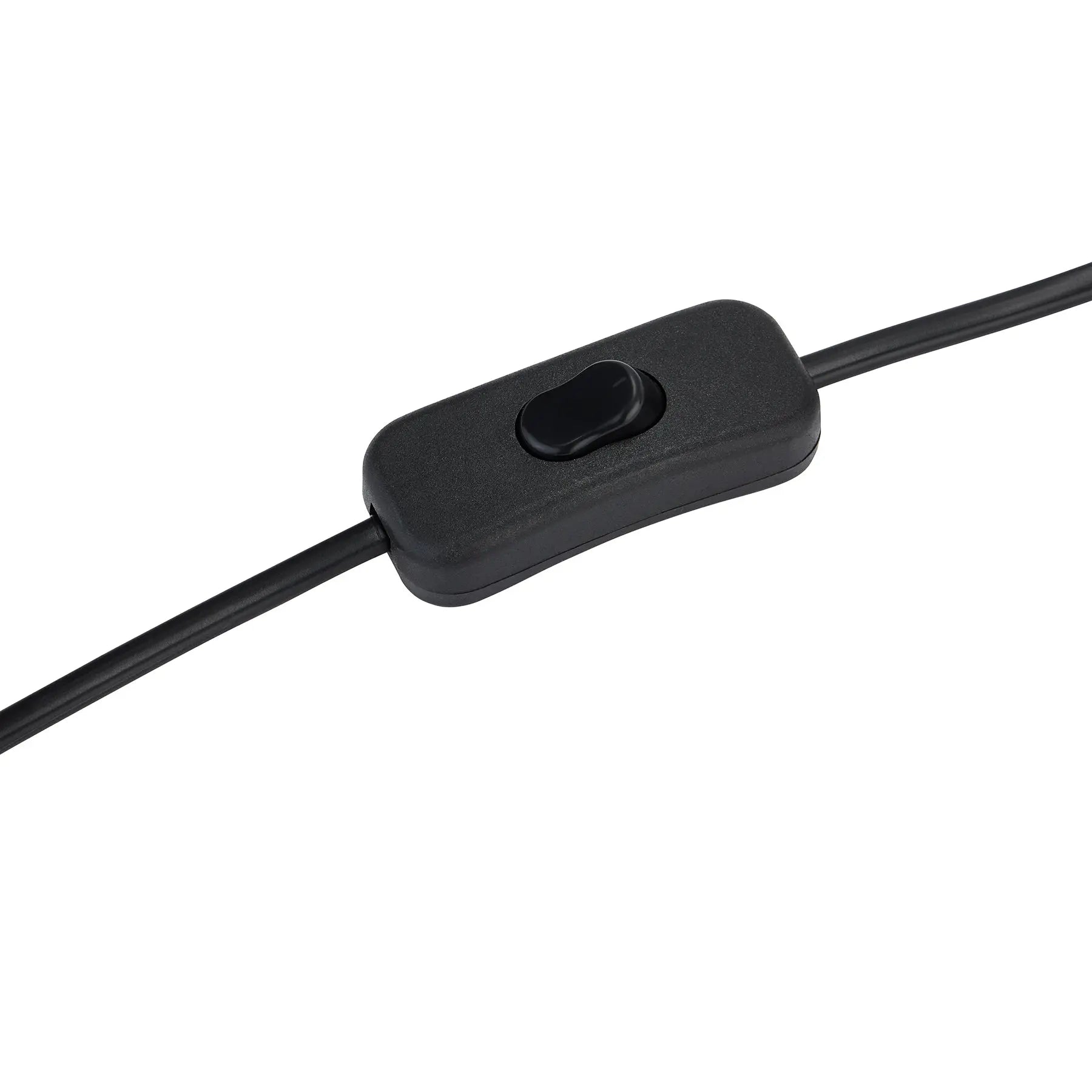 Black cable tie with a switch on a white background