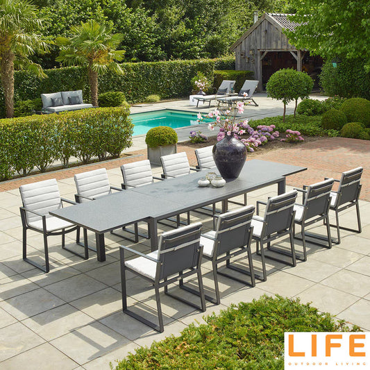 Modern Luxury LIFE Outdoor Living Barossa 11 Piece Extendable Dining Table Set