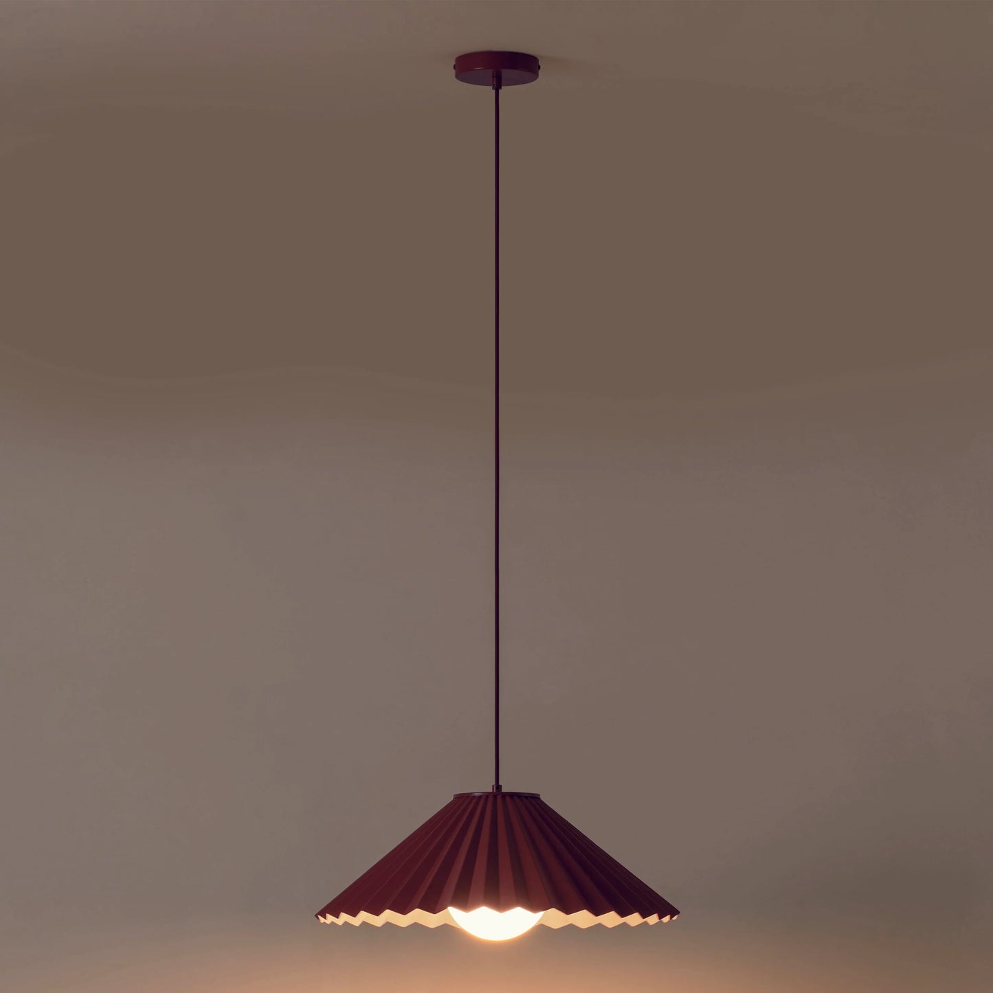 Burgundy large pleat pendant ceiling light - BlissVeranda