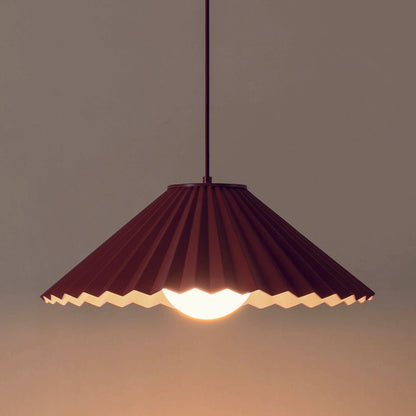 Burgundy large pleat pendant ceiling light - BlissVeranda