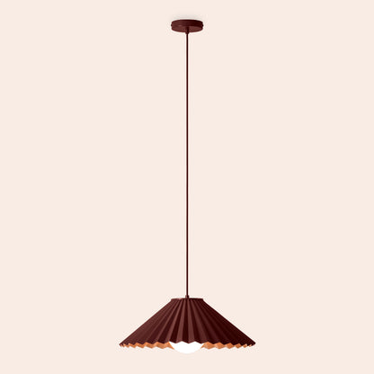 Burgundy large pleat pendant ceiling light - BlissVeranda