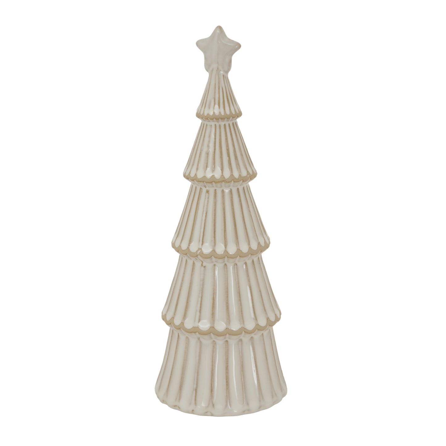 Decorative Christmas tree with a star on top on a white background