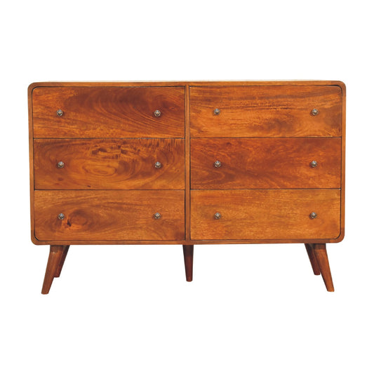 Handcrafted Large Curved Chestnut Chest