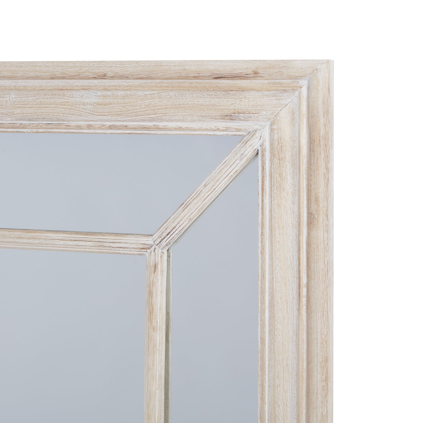 Wooden picture frame with a light finish on a white background