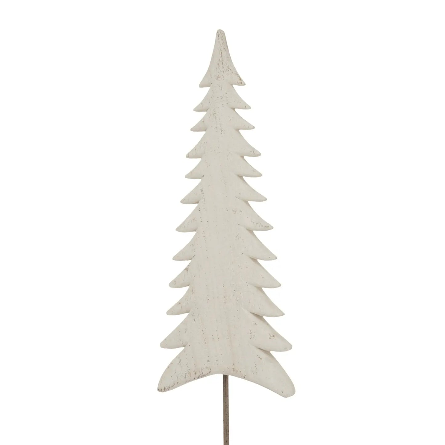 Decorative Christmas tree with a white finish on a white background
