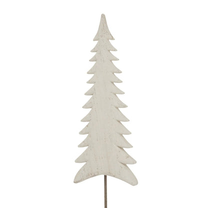 Decorative Christmas tree with a white finish on a white background