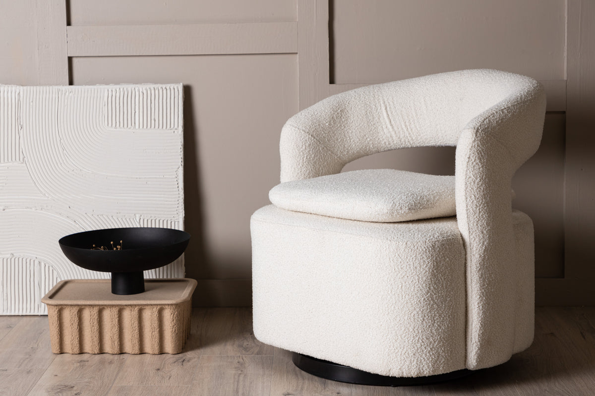 Laurel Single Sofa White Boucle   BlissVeranda