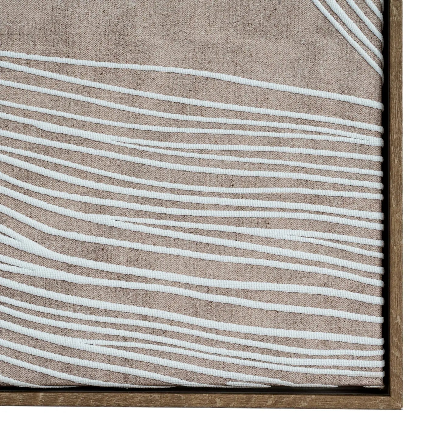 Textile with wavy white lines on a beige background
