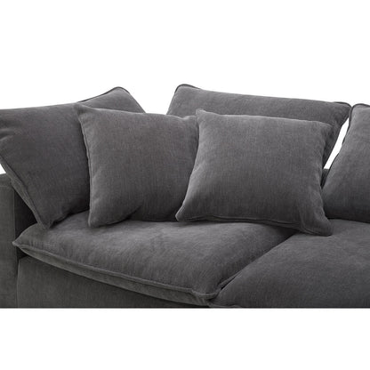Luxurious Aiden & Ivy Sereen Dark Grey Fabric 6 Piece Modular Sofa