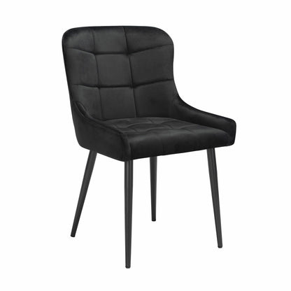 Luxury Indus Valley Kia Black Velvet Dining Chair, 2 Pack