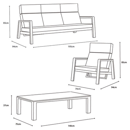 Luxury LIFE Outdoor Living Laguna 4 Piece Recliner Set