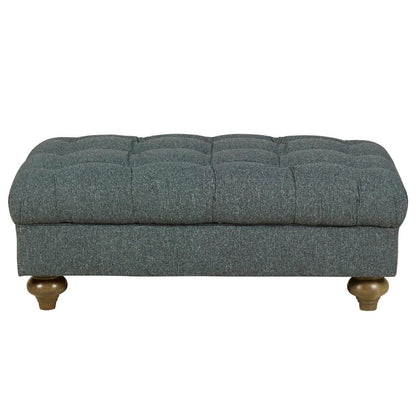Luxury Modern Bordeaux Fabric Footstool, Blue