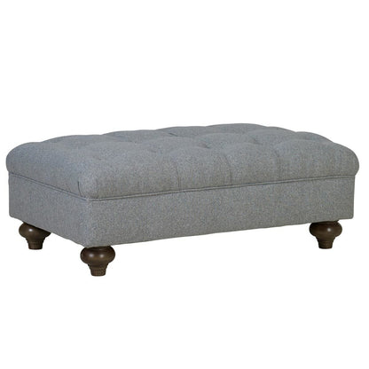 Luxury Modern Bordeaux Fabric Footstool, Grey