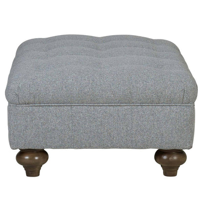 Luxury Modern Bordeaux Fabric Footstool, Grey
