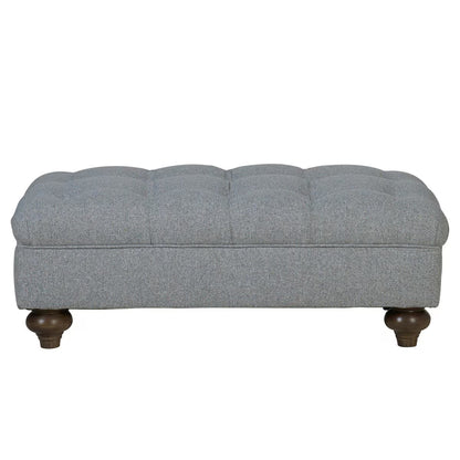 Luxury Modern Bordeaux Fabric Footstool, Grey