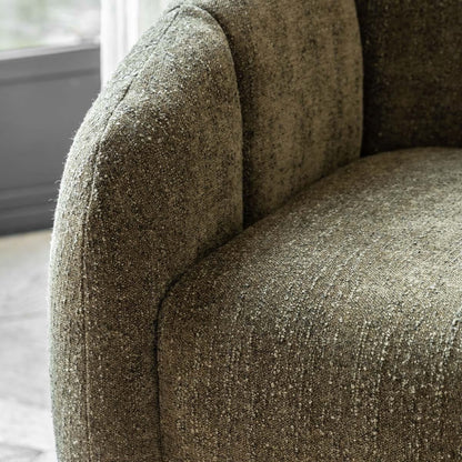 Luxury Modern Gallery Atella Moss Green Bouclé Tub Chair