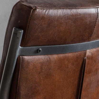  Luxury Modern Gallery Capri Brown Leather Cantilever Dining Chair