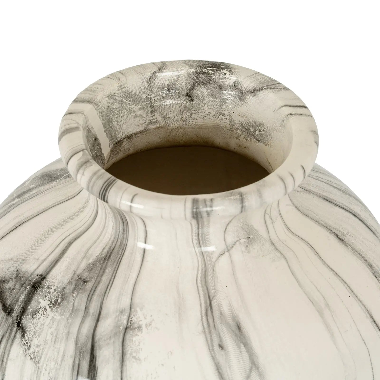 Marble-patterned vase on a white background