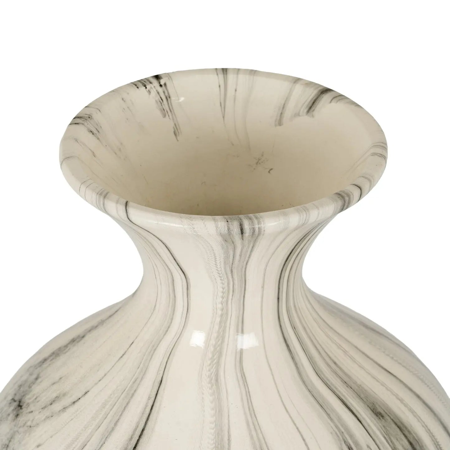 Marble-patterned vase on a white background