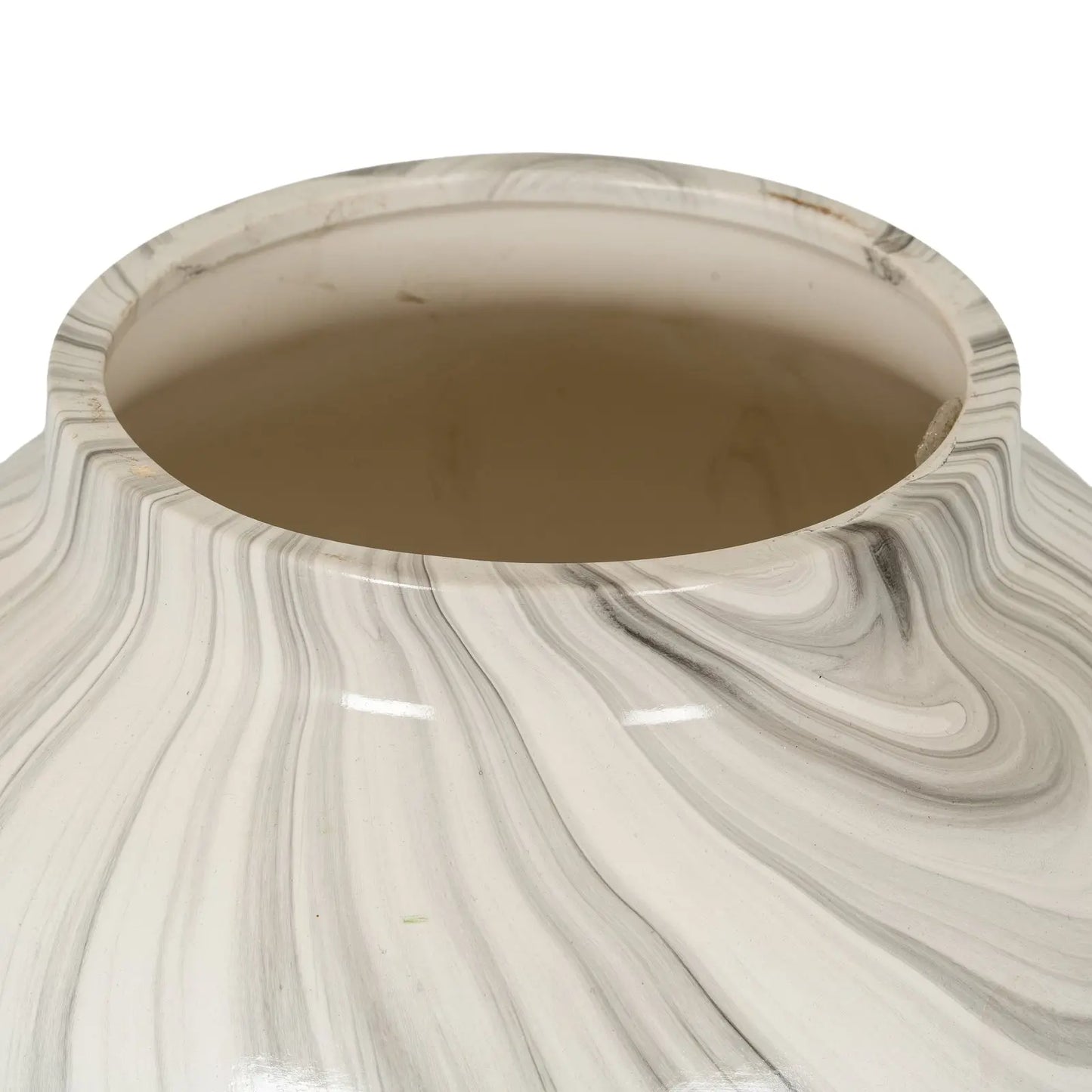 Marble-patterned vase on a white background