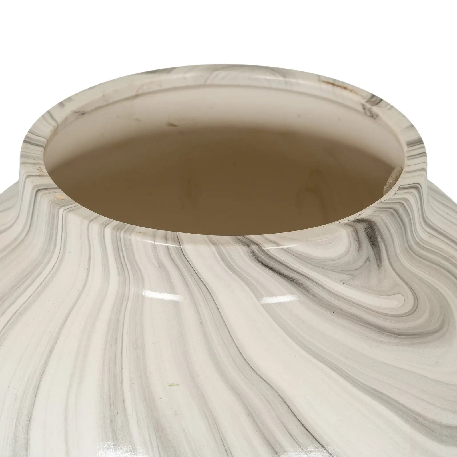 Marble-patterned vase on a white background