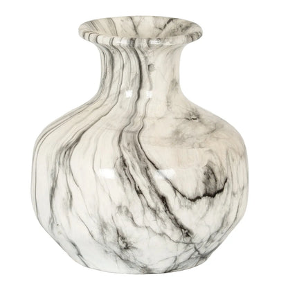 Marble-patterned vase on a white background